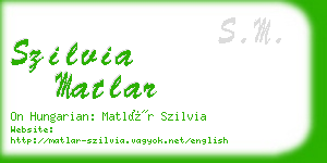 szilvia matlar business card